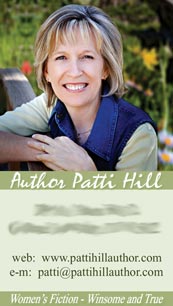 Author Patti Hill's business card