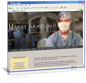Web site redesign for suspense author Harry Kraus