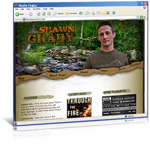 Web site design for author Shawn Grady